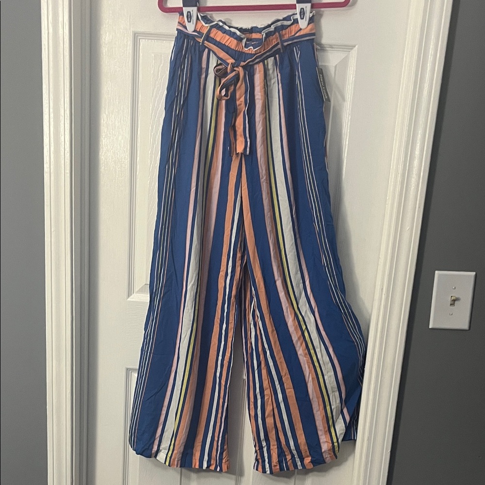 Anthropologie Multicolor Striped Wide Leg Pants